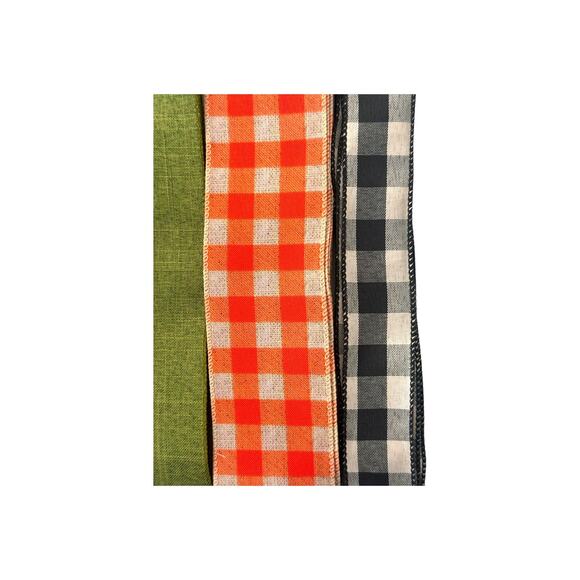 Fall Scarecrow Wreath Making Kit | Hello Fall Sign Leaves & Coordinating Ribbons - Picture 7 of 7